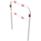 Protective bar made of steel tubing |  60 x 2.5 mm | with crossbar | total width: 1000 mm | total height: 1400 mm | hot-dip galvanized and white coatedwith red reflecting stripes